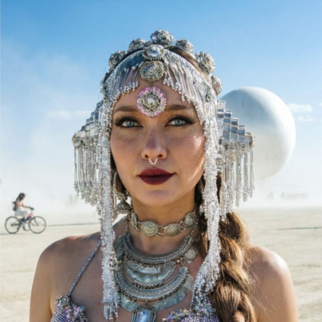 burning man crown, desert festival headpiece